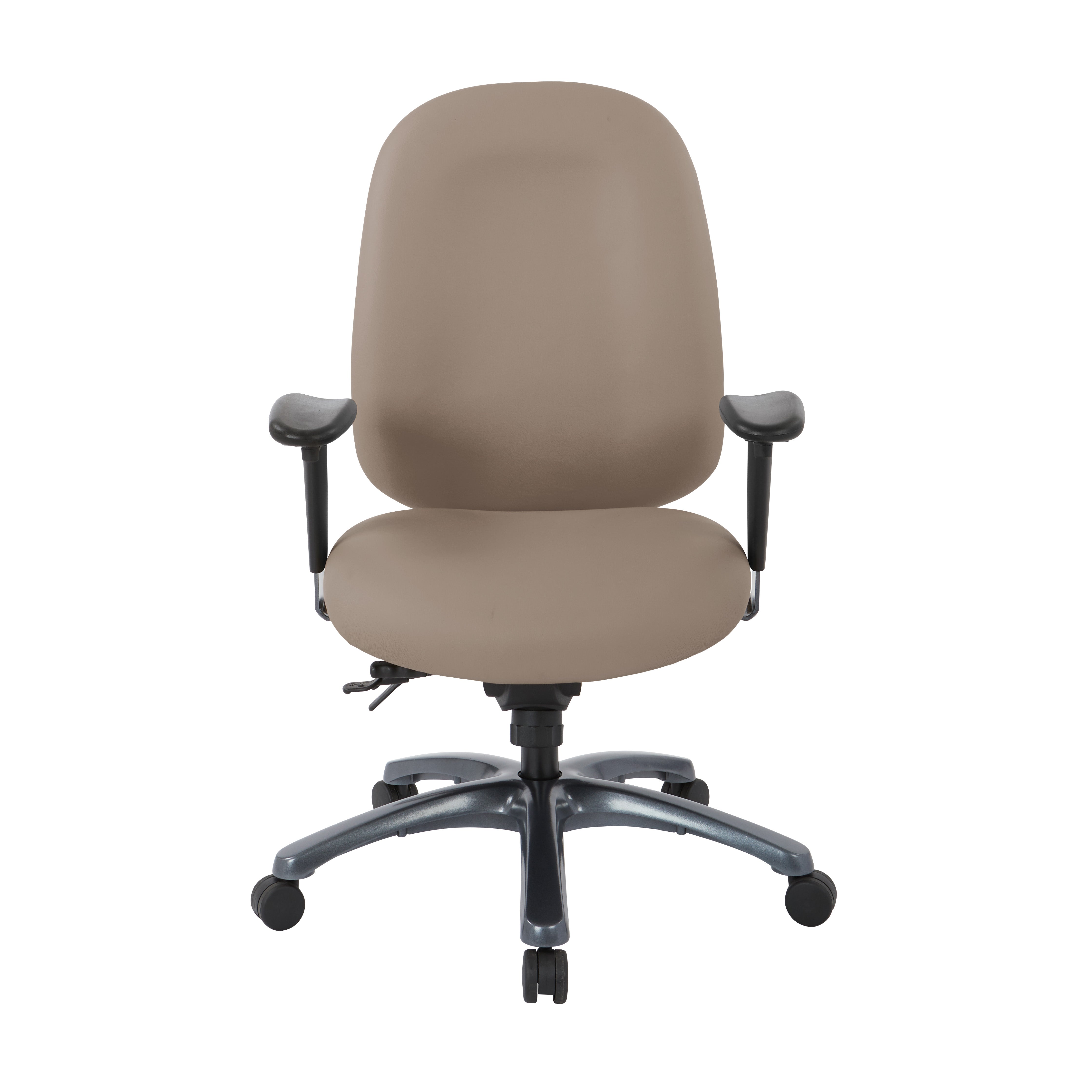 Multi-Function High Back Chair with Seat Slider and Titanium Finish Base